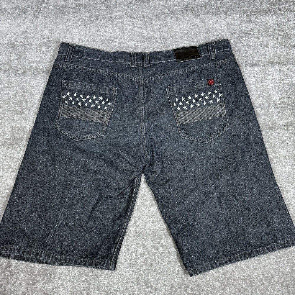 Mecca Denim‎ Shorts Men's 42 Blue Embroidered Grunge Y2K Classic Jorts Baggy